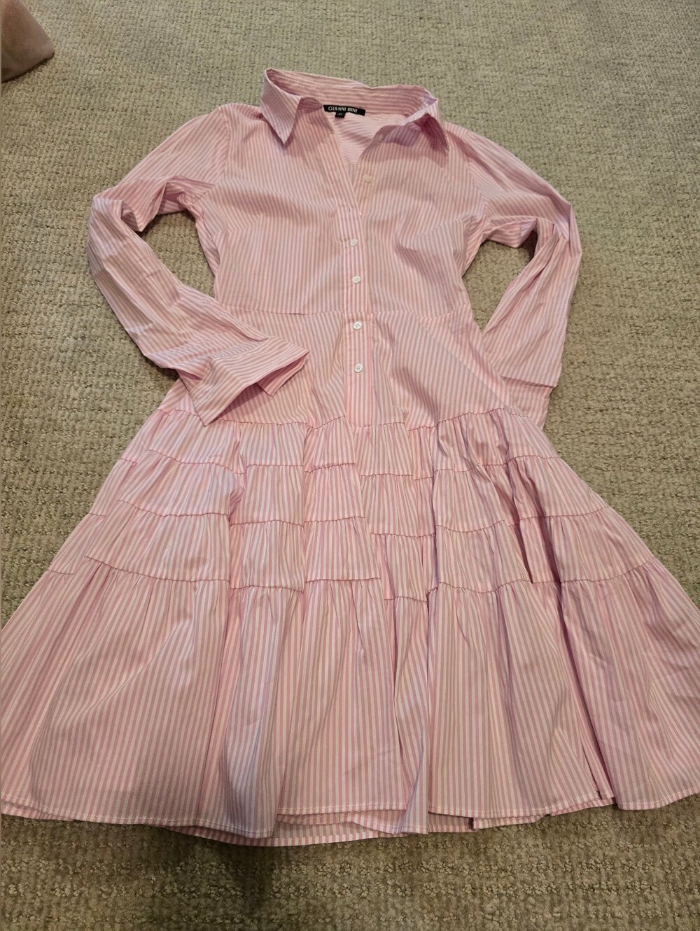 Gianni Bini Classic Pink Stripe Shirt Dress